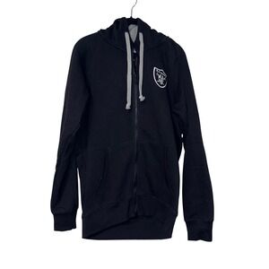 Antigua NFL Raiders Sporty Full Zip Hoodie Mens Medium Black Cotton Blend